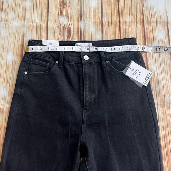 Tinsel Women High Waist Distressed Skinny Ankle Crop Denim Black Mom Jeans Sz 9 - Picture 4 of 11